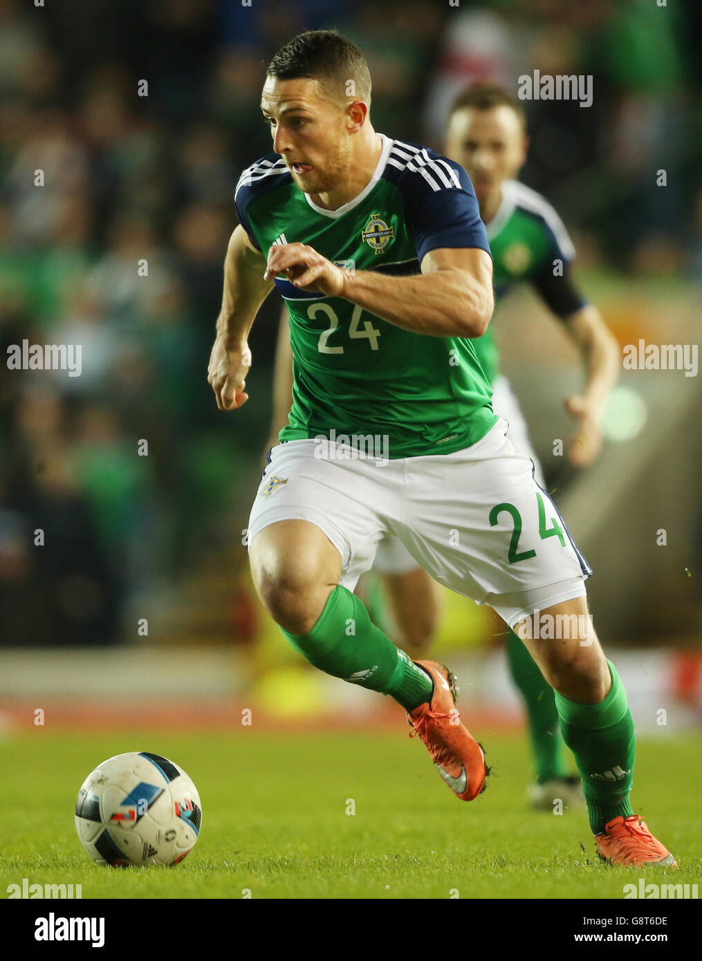 Irlande du Nord / Slovénie - International friendly - Windsor Park.Le Conor Washington d'Irlande du Nord pendant une amicale internationale à Windsor Park, Belfast. Banque D'Images