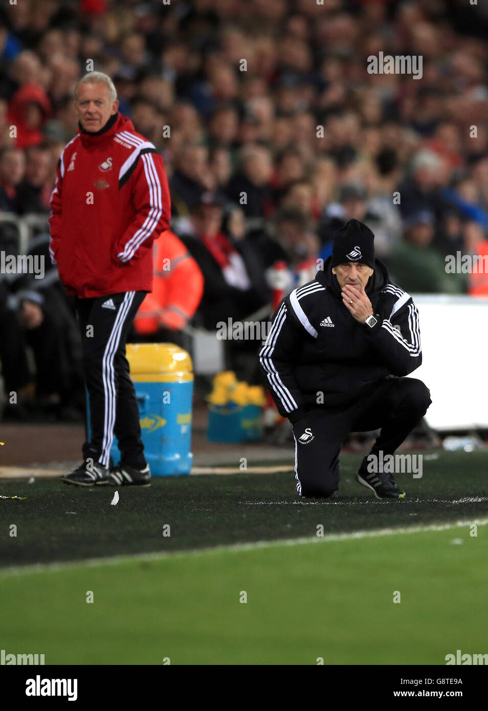 Swansea City v Aston Villa - Barclays Premier League - Liberty Stadium.Francesco Guidolin, directeur de Swansea City, lors du match de la Barclays Premier League au Liberty Stadium, à Swansea. Banque D'Images