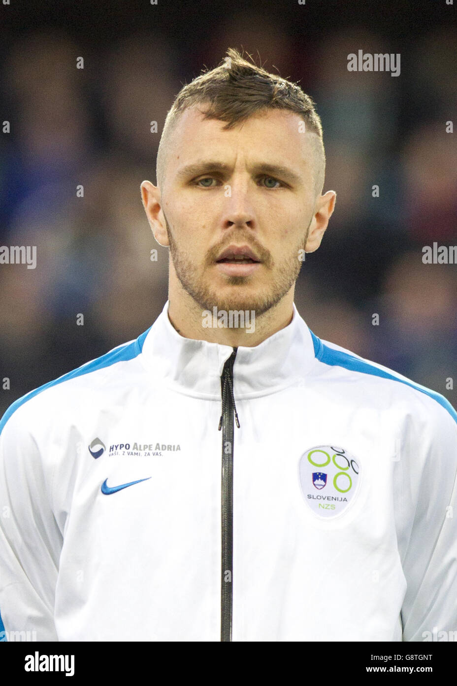 Le Jasmin Kurtic de Slovénie avant un amical international à Windsor Park, Belfast. APPUYEZ SUR ASSOCIATION photo. Date de la photo: Lundi 28 mars 2016. Voir PA Story SOCCER N Irlande. Le crédit photo devrait se lire comme suit : Liam McBurney/PA Wire. Banque D'Images