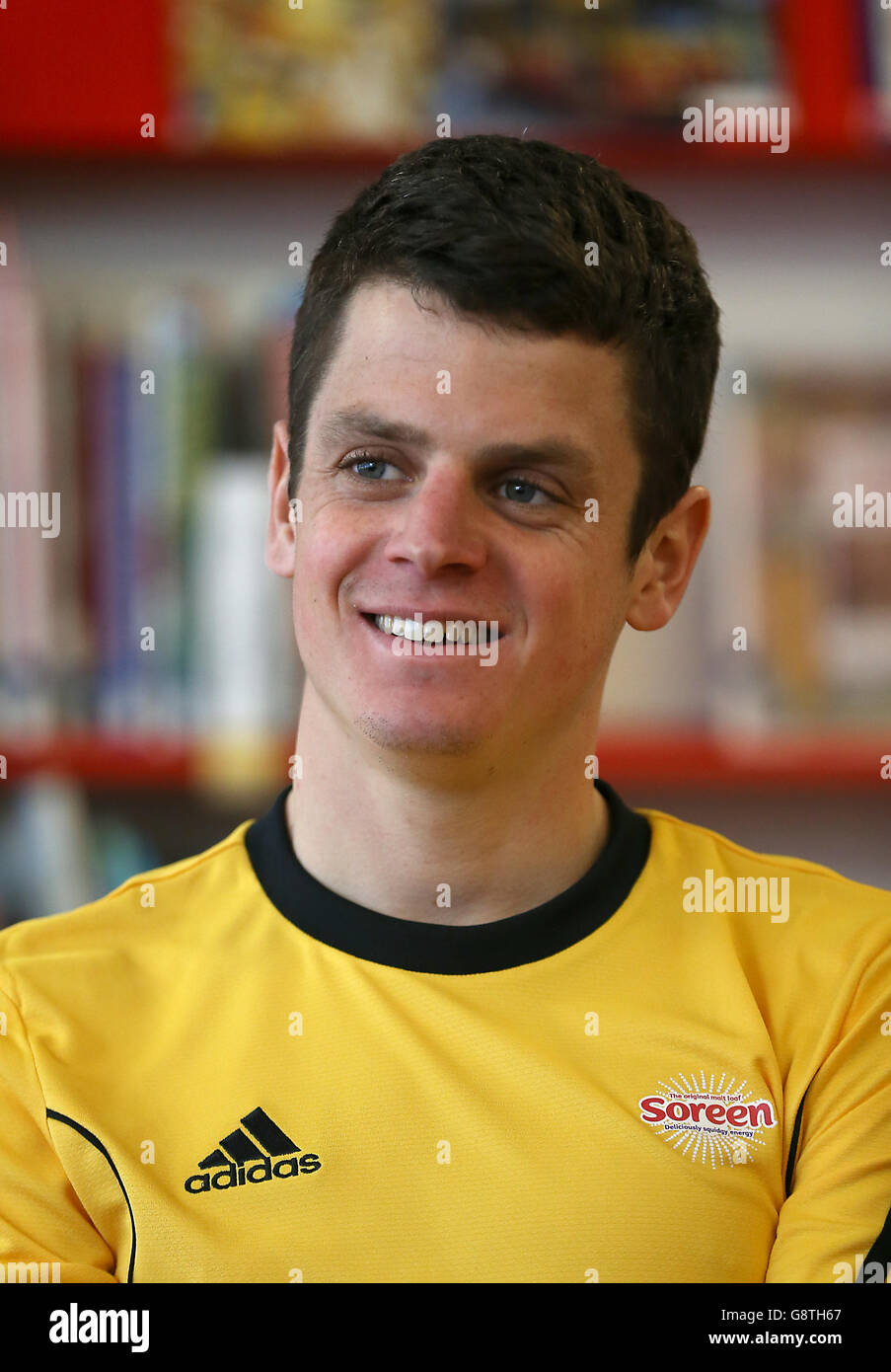 Brownlee Brothers Photocall - École primaire Bramhope Banque D'Images