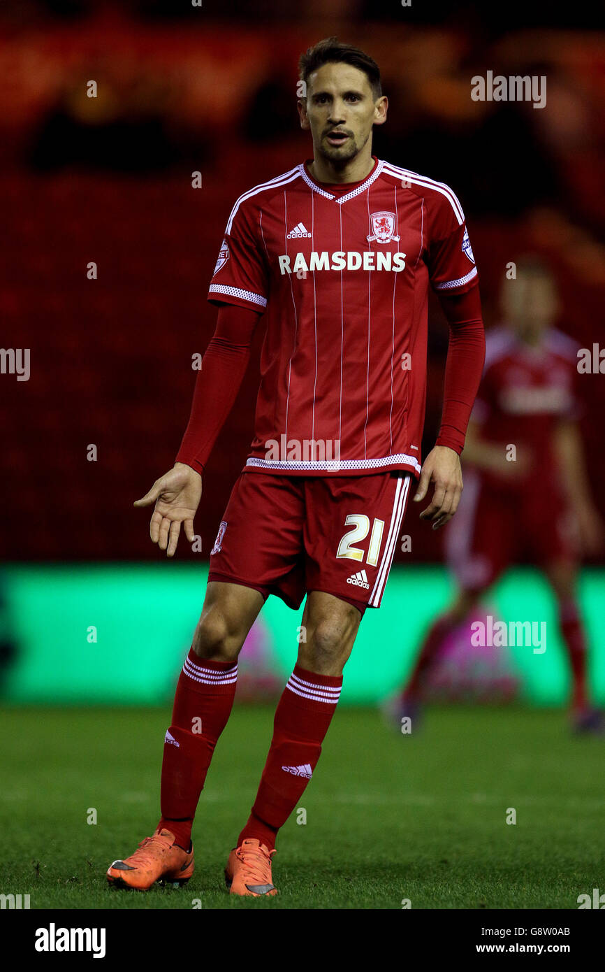 Middlesbrough / Hull City - Sky Bet Championship - Riverside Stadium.Gaston Ramirez de Middlesbrough Banque D'Images