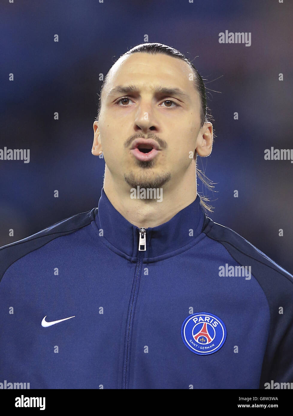 Paris Saint-Germain / Manchester City - Ligue des champions de l'UEFA - quart de finale - première étape - Parc des Princes. Zlatan Ibrahimovic de Paris Saint-Germain Banque D'Images