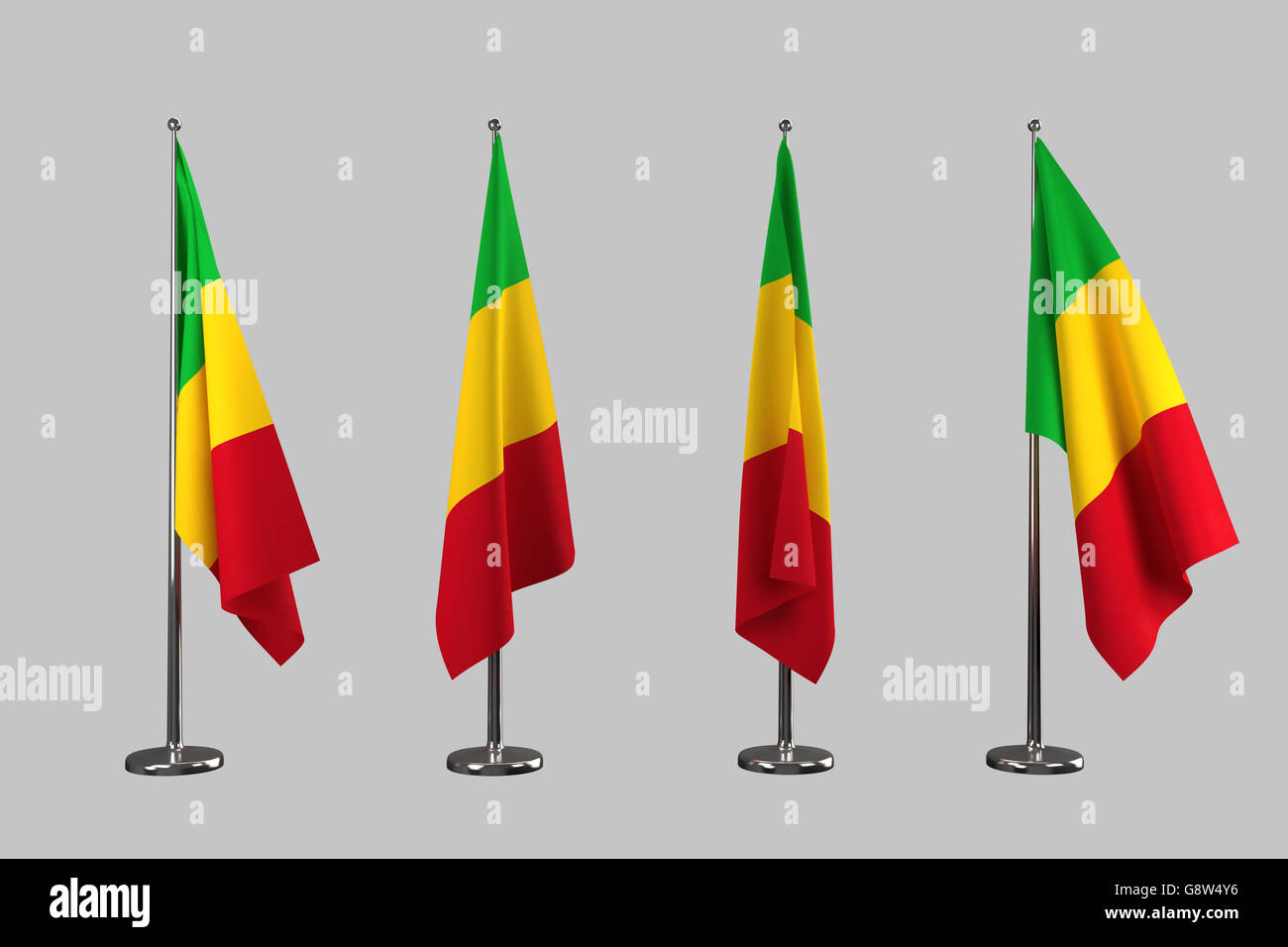 Mali drapeaux intérieur isoler sur fond blanc Banque D'Images