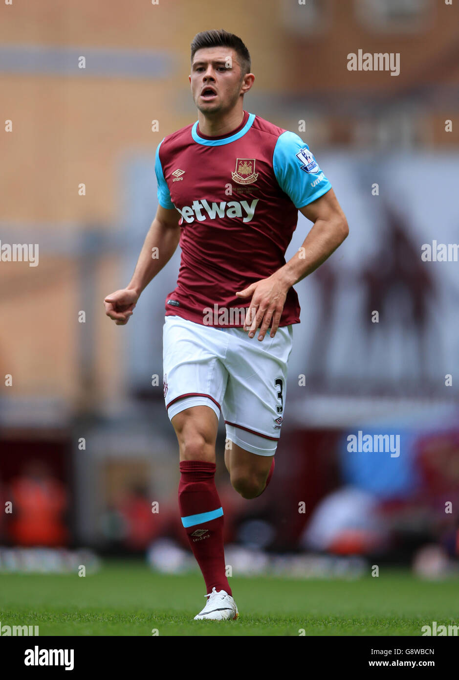 West Ham United v Arsenal - Barclays Premier League - Upton Park.Aaron Cresswell de West Ham United Banque D'Images