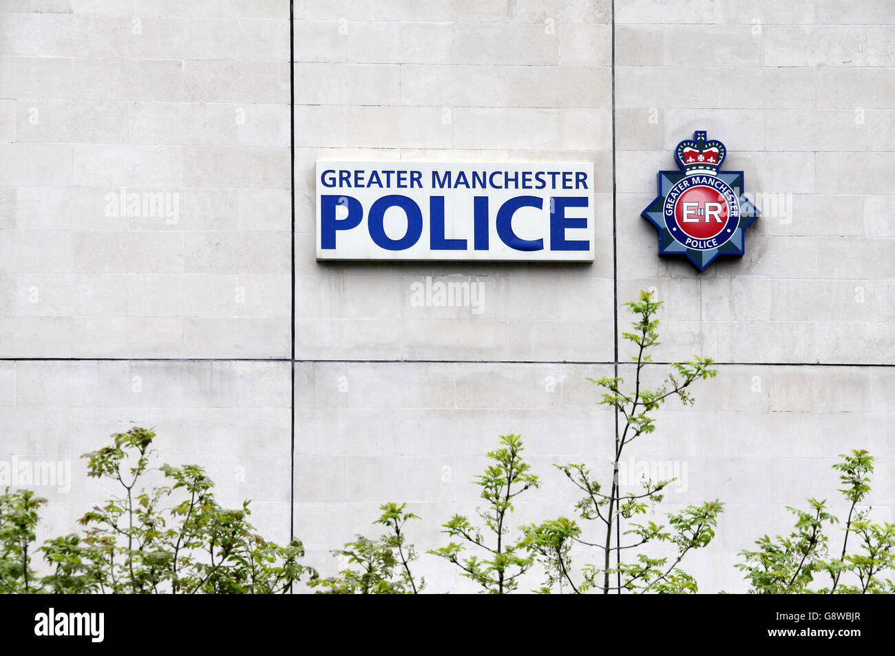 La police du Grand Manchester signer à Rochdale Banque D'Images