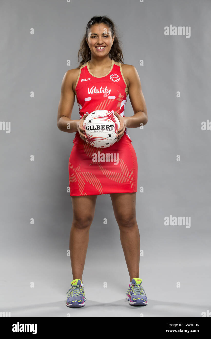 L'Angleterre Netball Squad Photoshoot - Université de Loughborough Banque D'Images