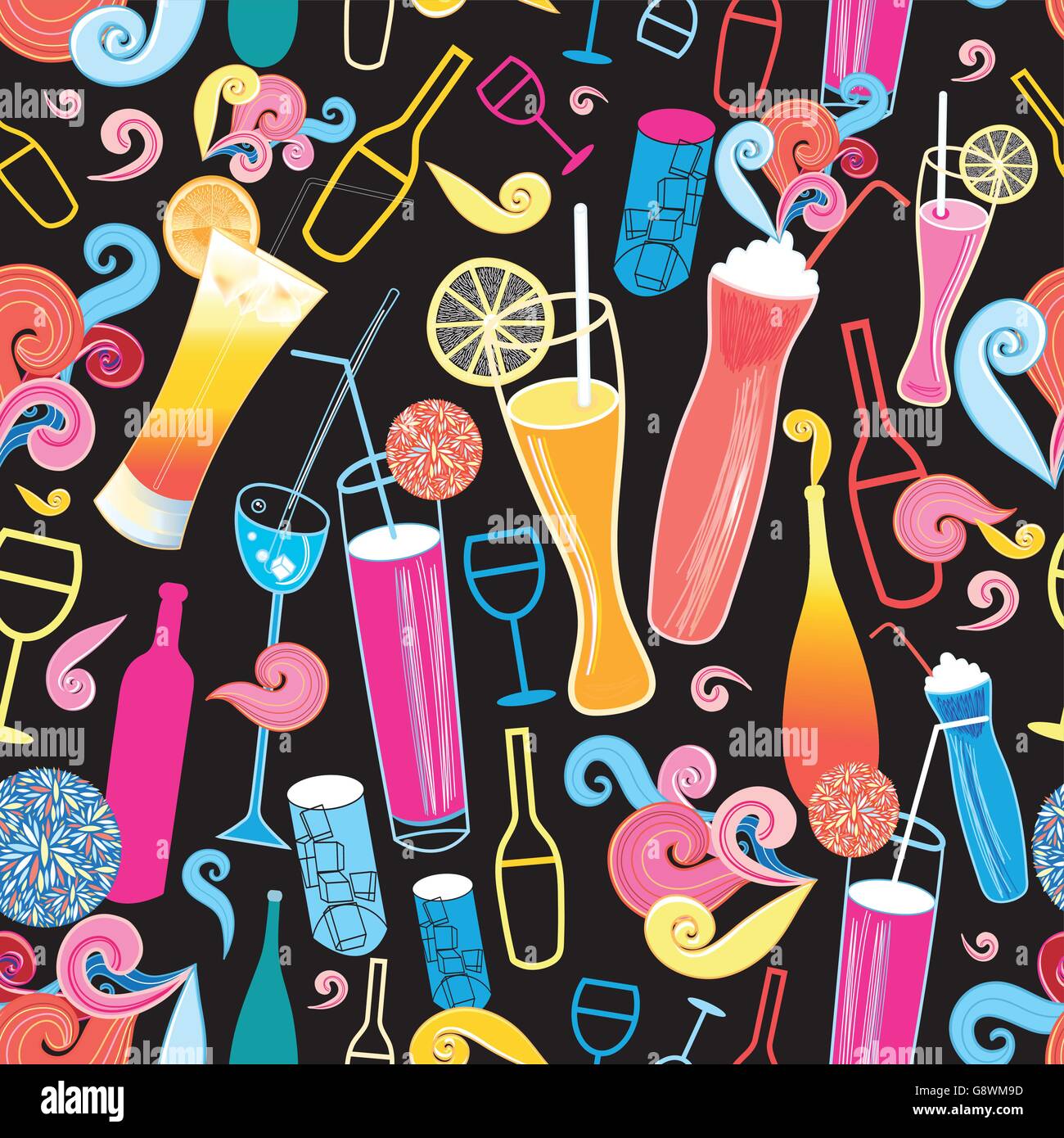 Belle illustration de smoothies aux fruits et boissons Illustration de Vecteur