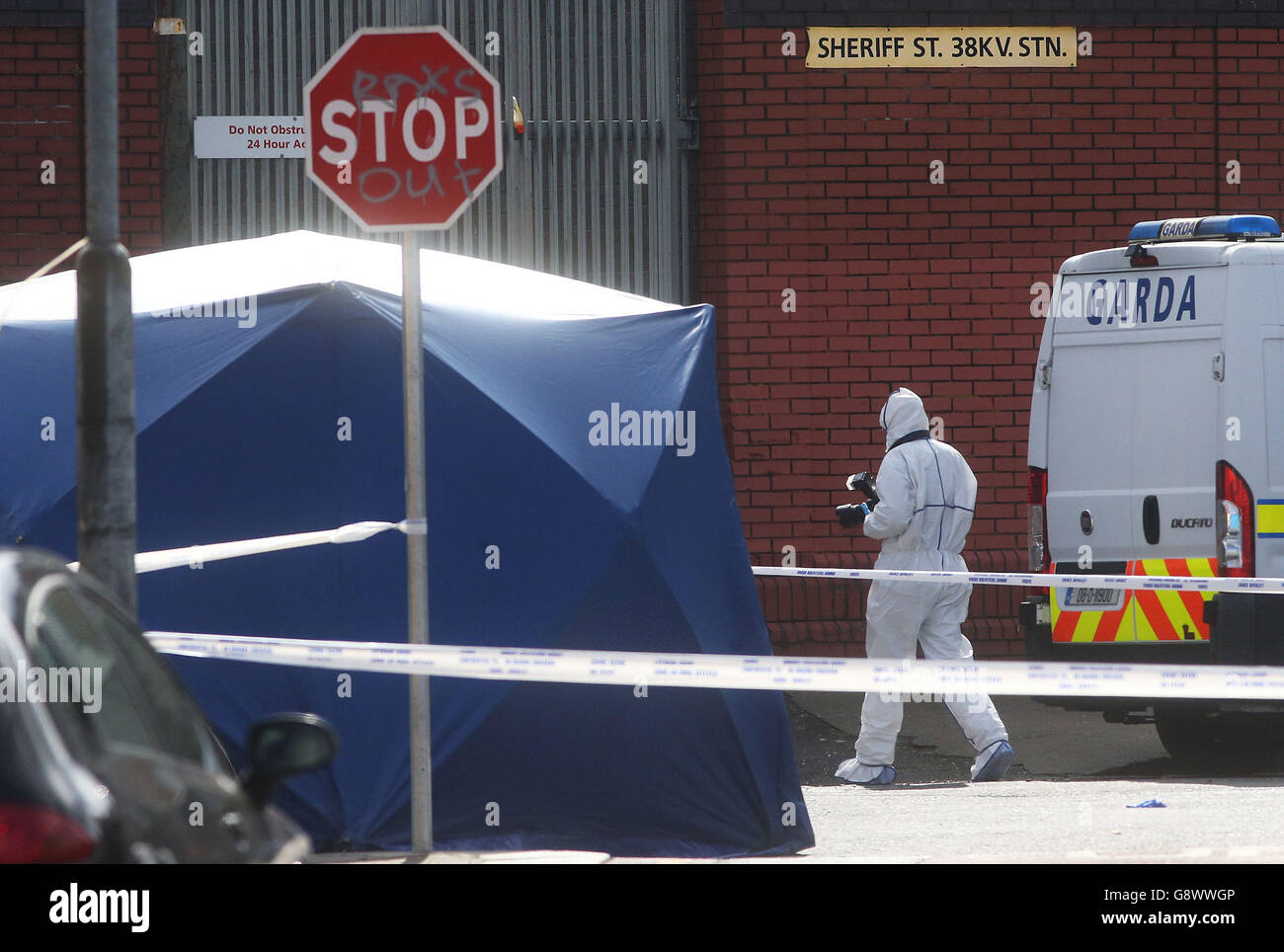 Fusillade mortelle en dehors de pub - Dublin Banque D'Images