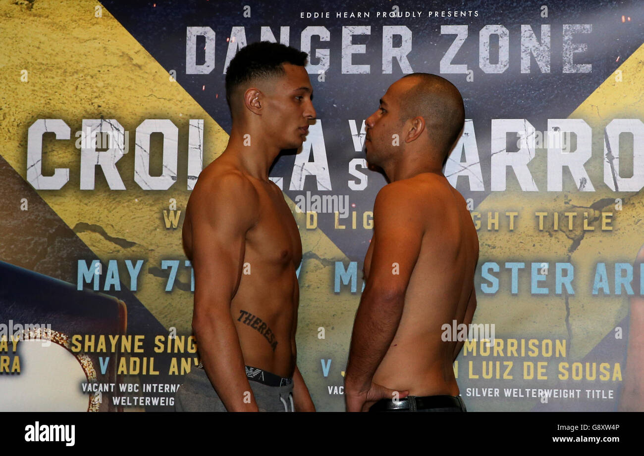 Marcus Morrison (à gauche) et Jefferson Luiz de Sousa vont de l'avant après avoir pris la tête au Radisson Blu Edwardian Hotel, Manchester. Banque D'Images