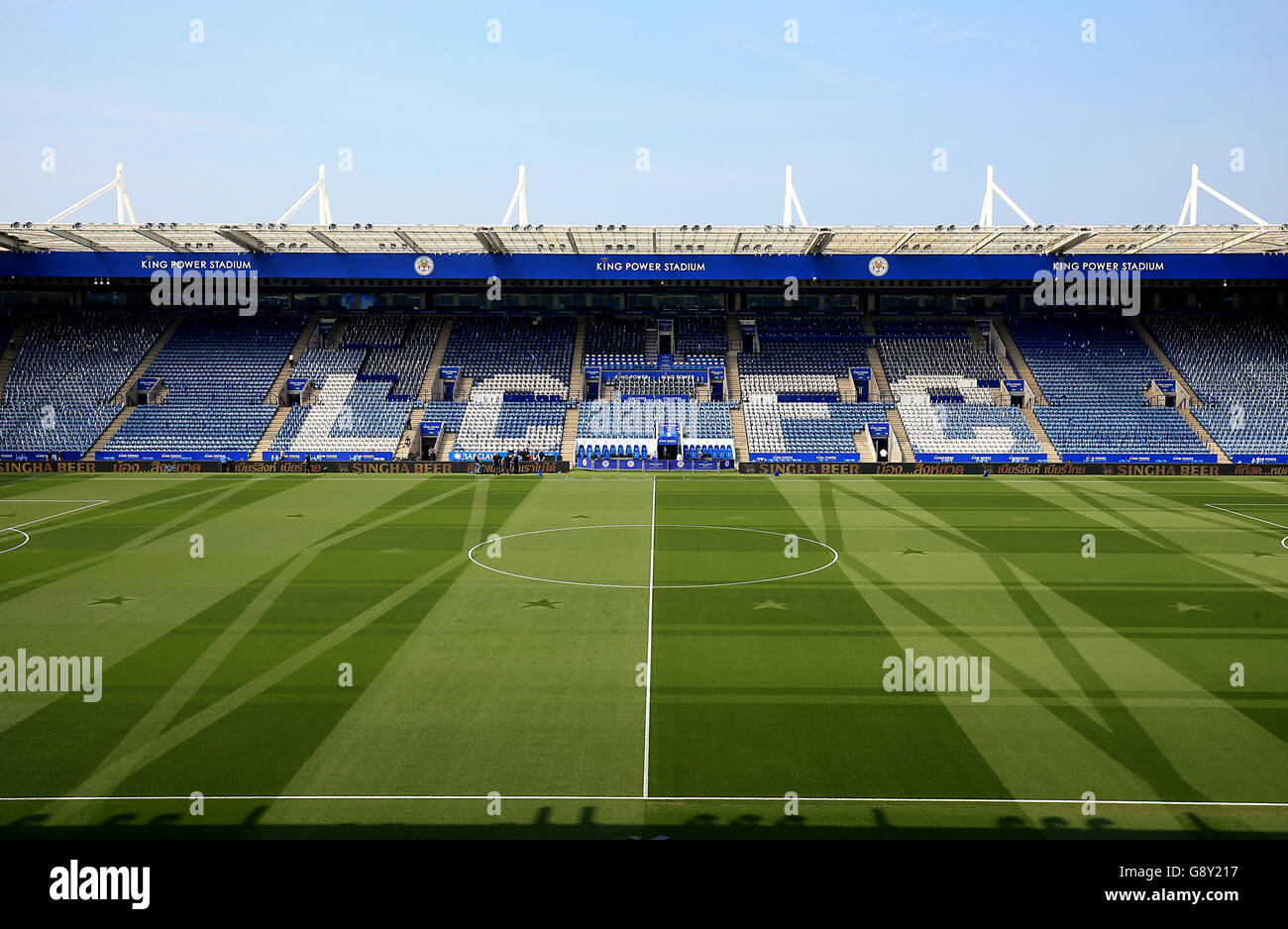 Leicester City v Everton - Barclays Premier League - King Power Stadium. Vue générale sur le terrain du King Power Stadium. Banque D'Images