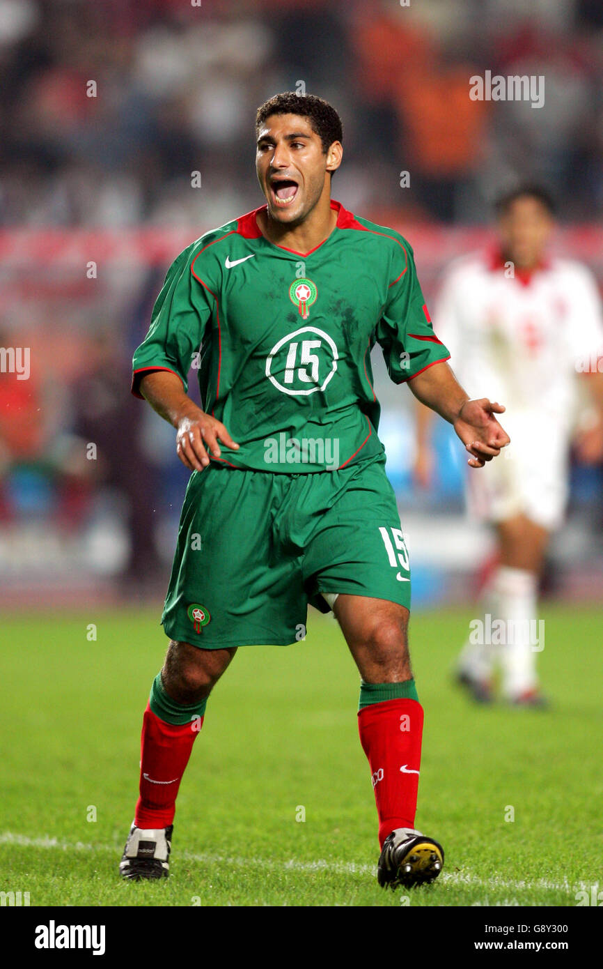 Football - coupe du monde de la FIFA 2006 qualificateur - zone africaine - Groupe 5 - Tunisie / Maroc - Stade du 7 novembre.Youssef Safri, Maroc Banque D'Images