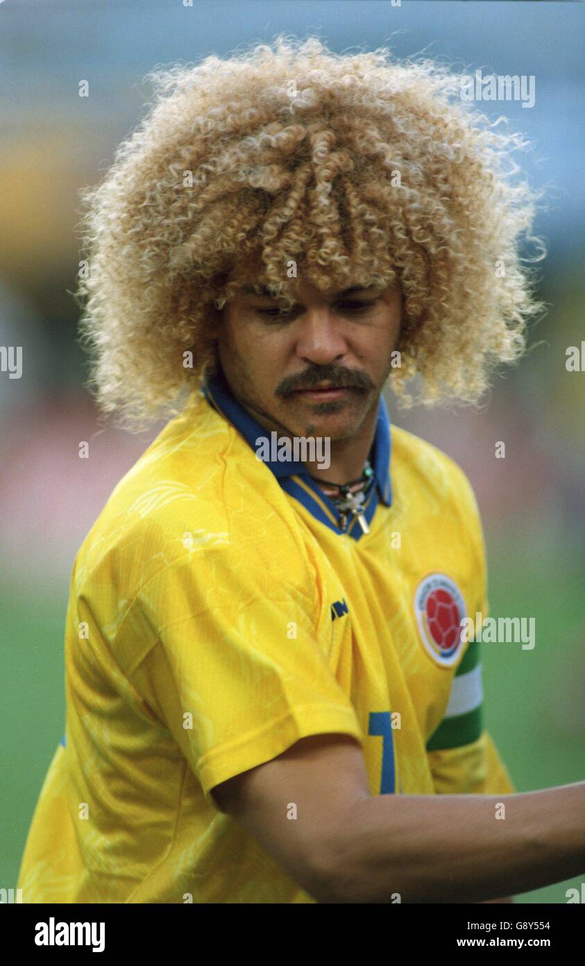 Football - qualification de coupe du monde - Argentine / Colombie. Carlos Valderrama, Colombie Banque D'Images