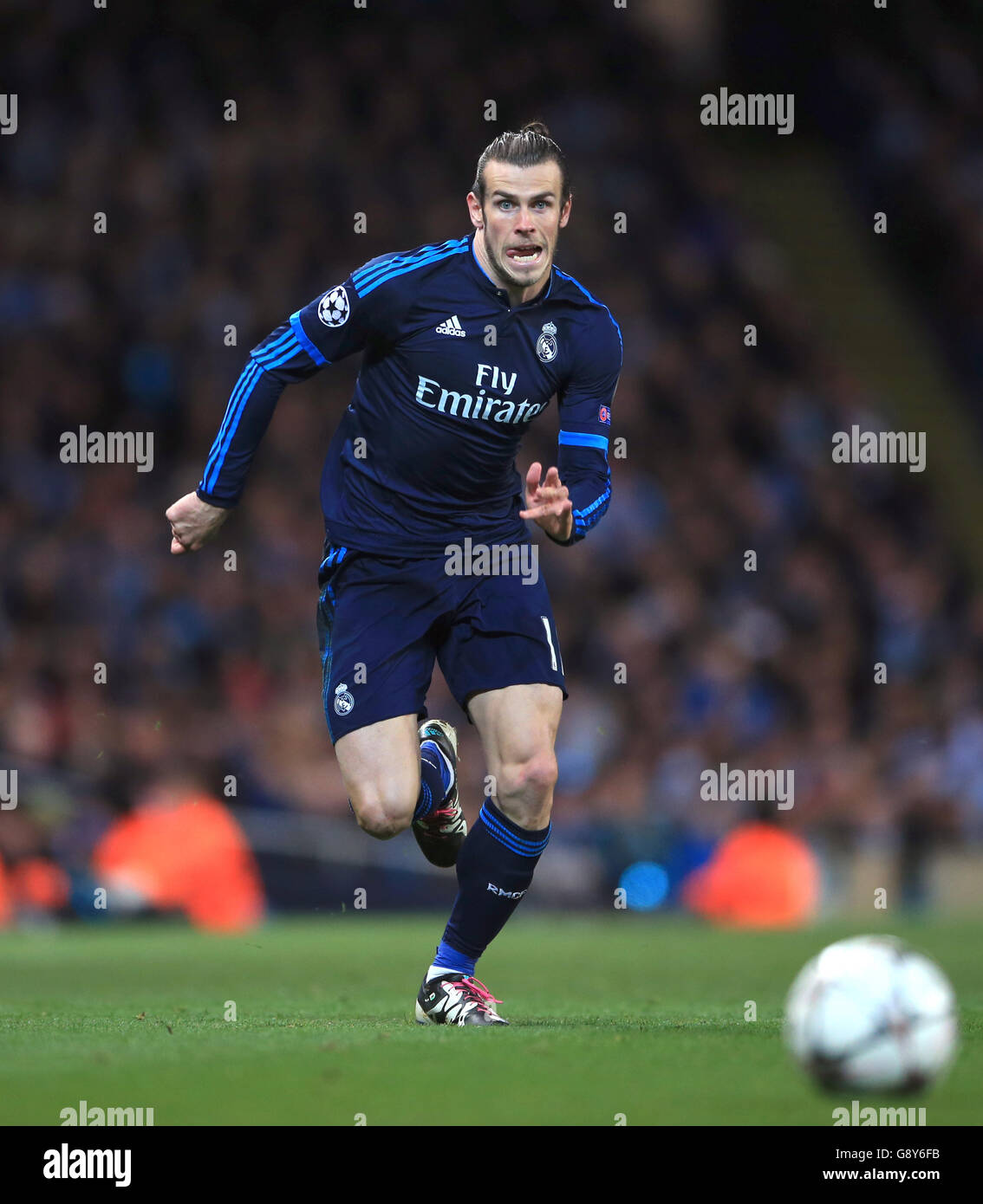 Manchester City v Real Madrid - UEFA Champions League - semi-finale - First Leg - Etihad Stadium.Gareth Bale du Real Madrid Banque D'Images