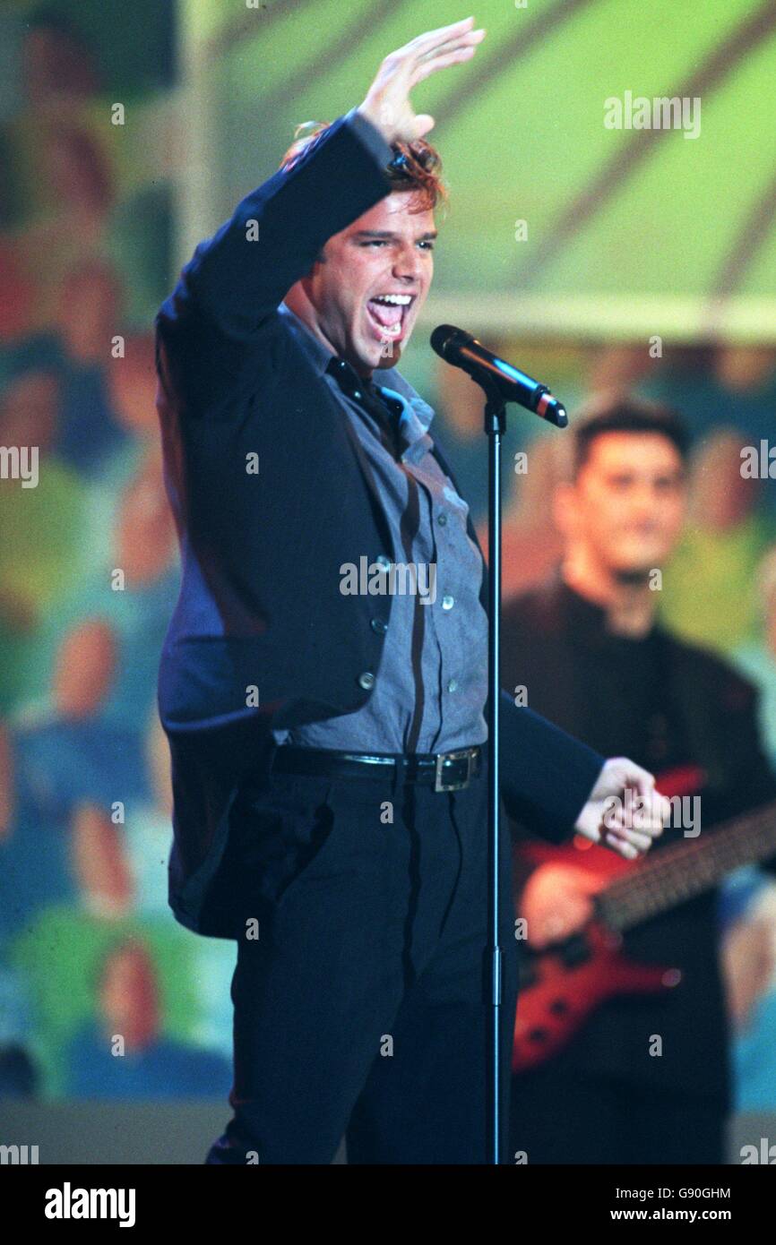 Ricky Martin, chanteuse mexicaine de la chanson officielle de la coupe du monde de France 97 Banque D'Images