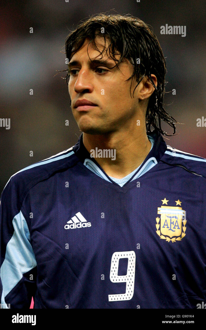 Football - amical - Argentine / Angleterre - Stade de Geneve. Hernan Crespo, Argentine Banque D'Images