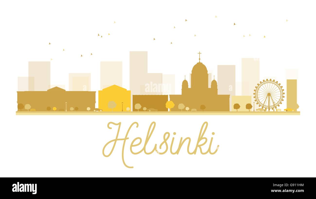 Helsinki City skyline silhouette d'or. Vector illustration. Concept simple pour le tourisme présentation, bannière, un placard Illustration de Vecteur