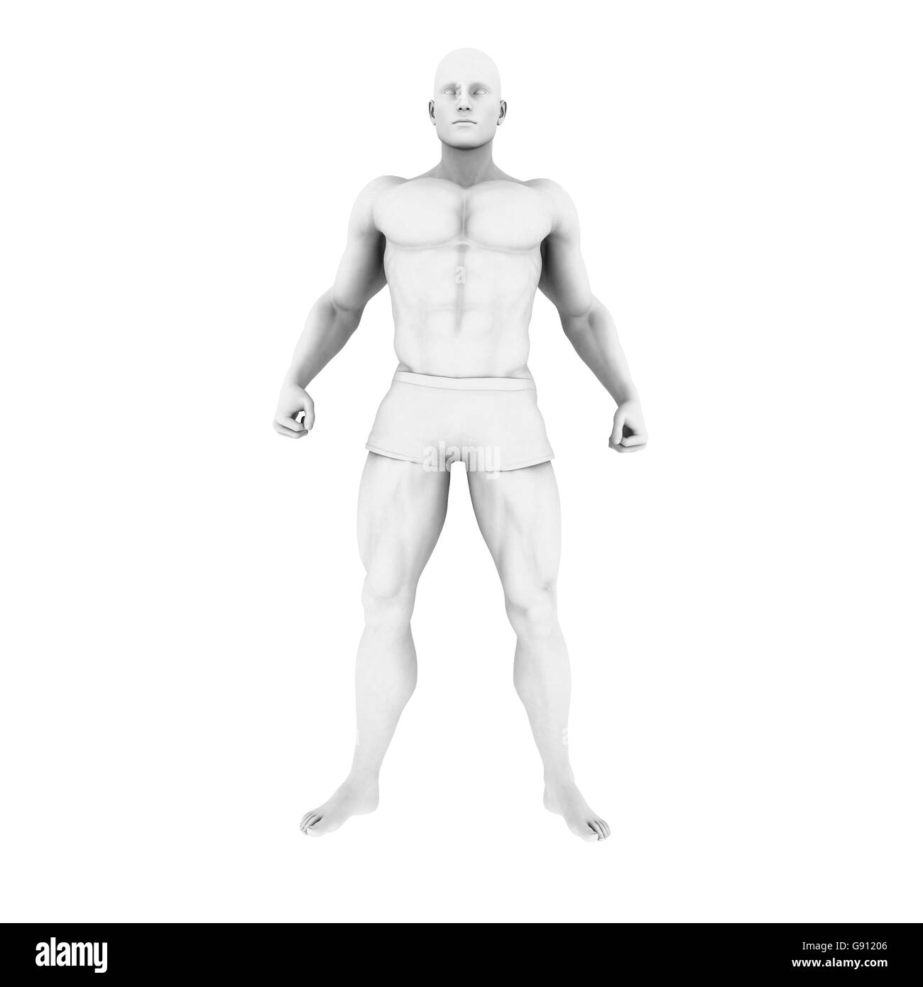 Super Héros posent avec un homme dans le rendu 3d illustration Banque D'Images