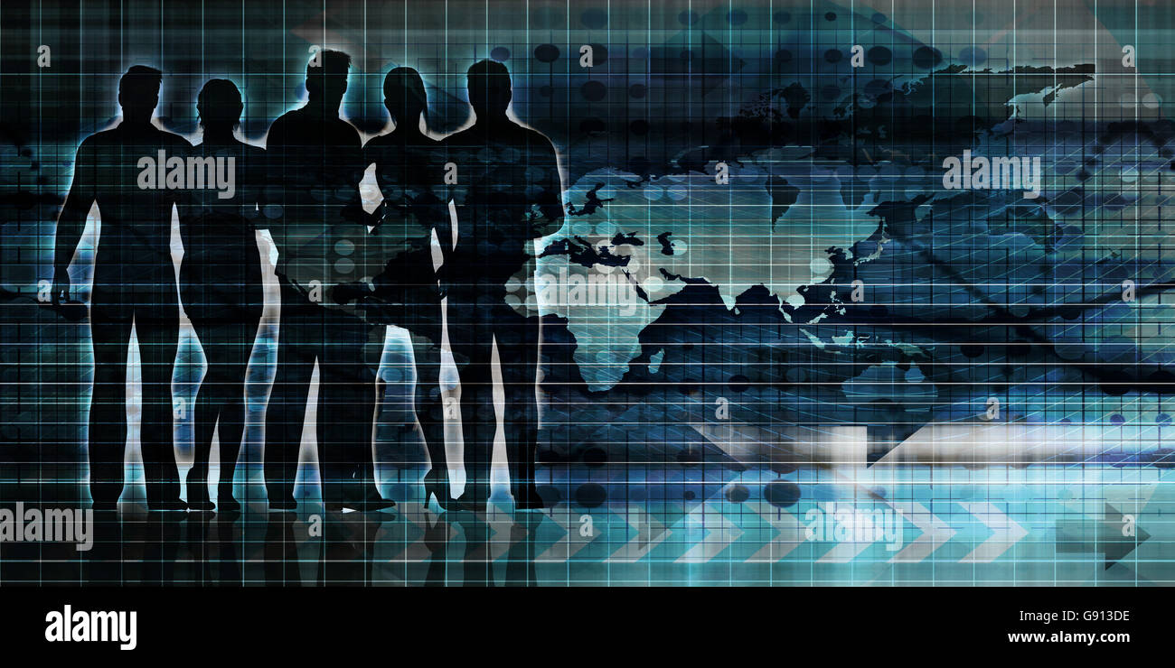 Brain Computer Interface avec blocs carrés d'art numérique Banque D'Images