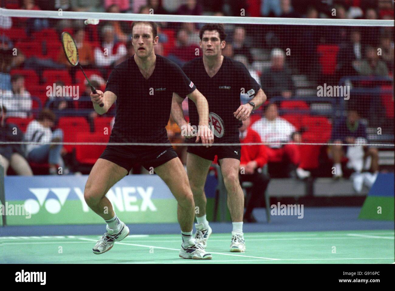 Badminton - tous les championnats d'Angleterre - Birmingham.Chris Hunt et Simon Archer Banque D'Images