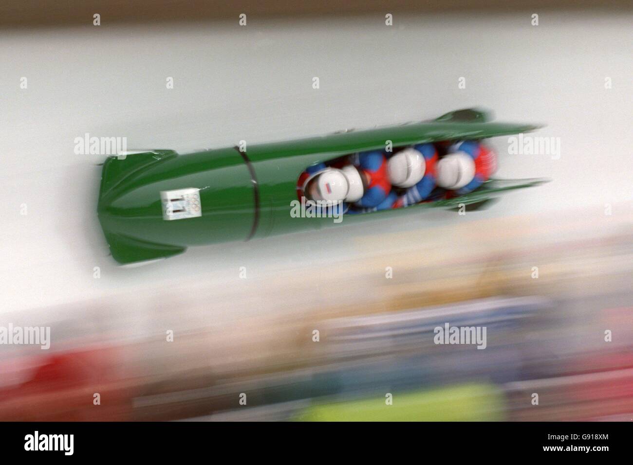 Jeux olympiques d'hiver de bobsleigh nagano 1998 Banque de