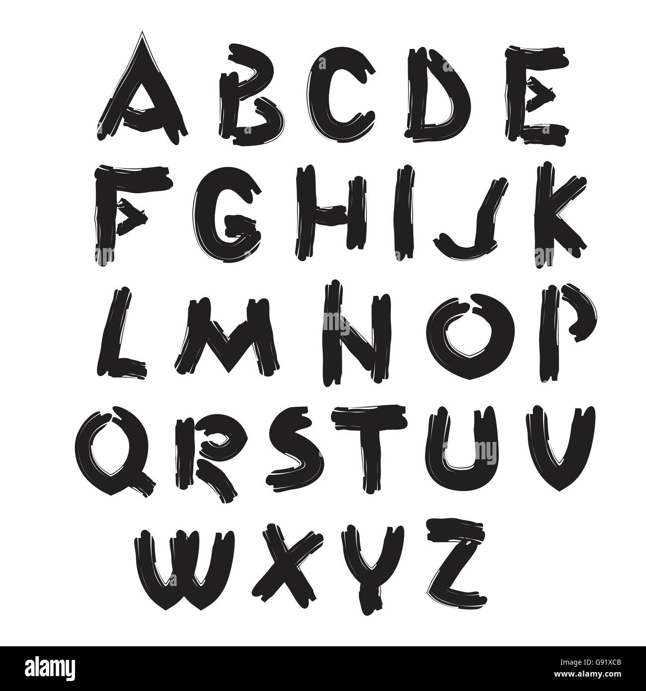 Origine de l'alphabet anglais style peint vector illustration Illustration de Vecteur