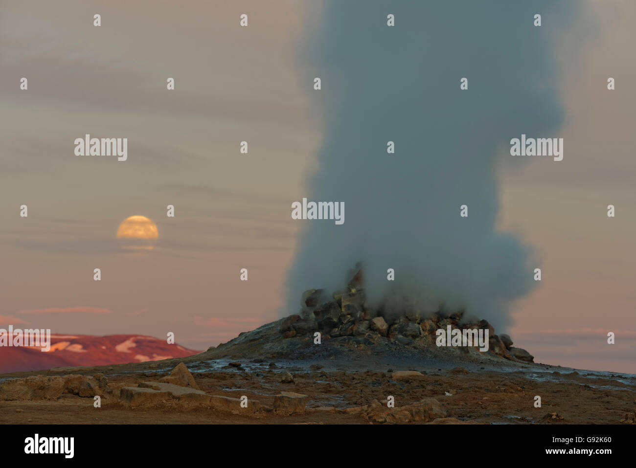 Zone de température élevée, fumerolles, Hevrir Namafjall, 73320, Icelnad, Europe / activités volcanique Banque D'Images