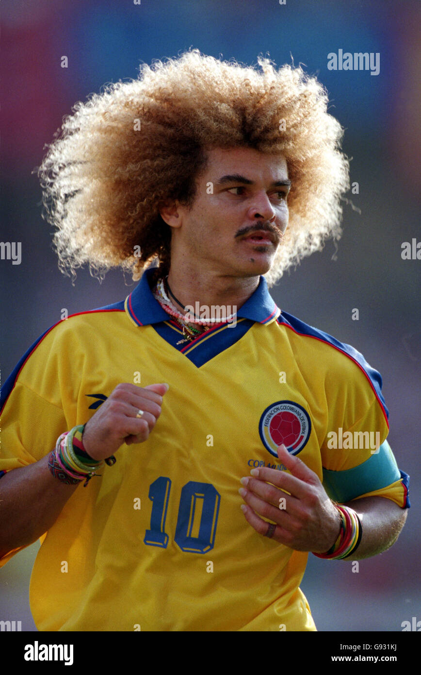 Football - coupe du monde France 98 - Groupe G - Colombie / Tunisie.Carlos Valderrama, Colombie Banque D'Images
