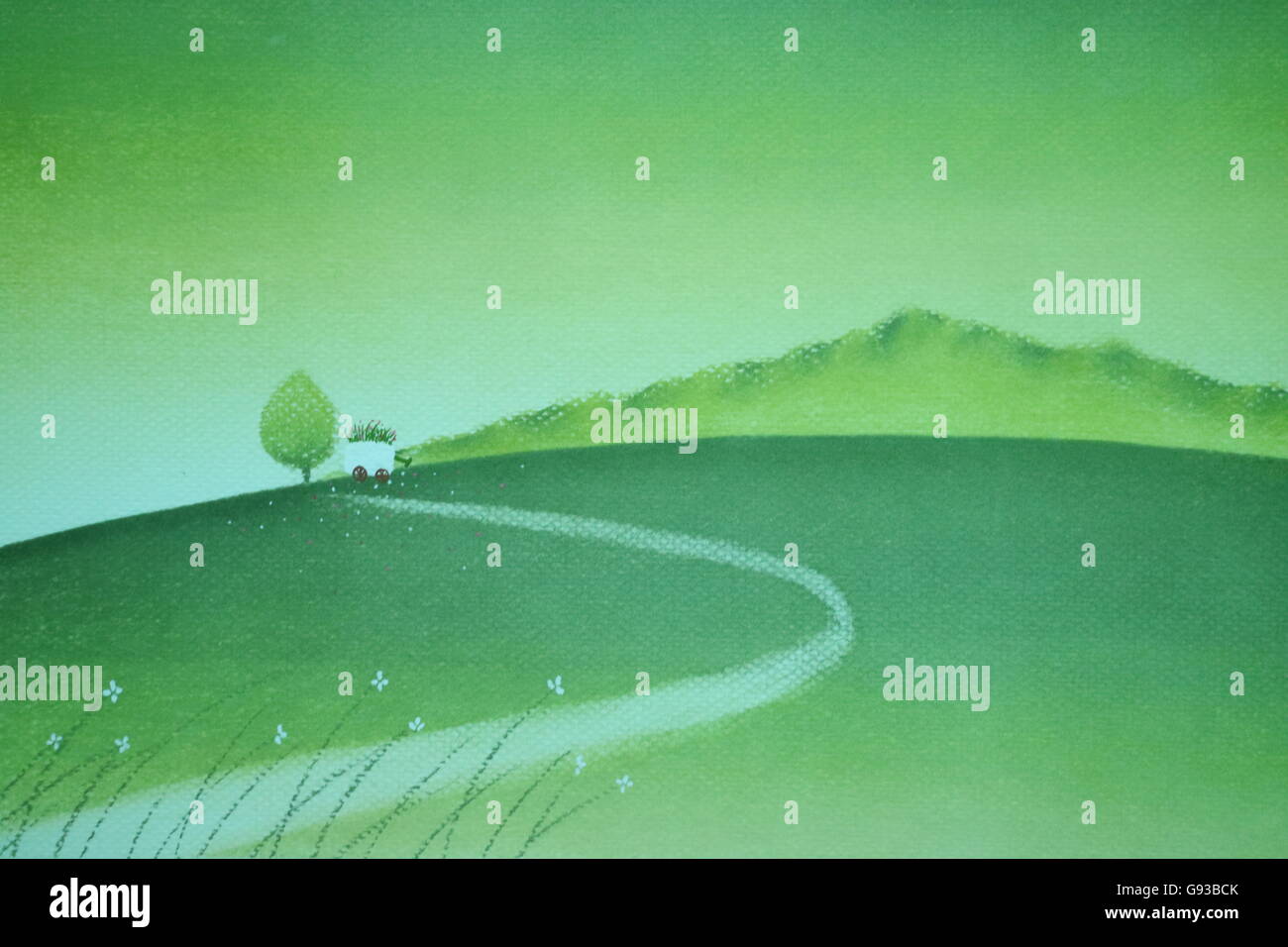 Vert pastel hill Banque D'Images