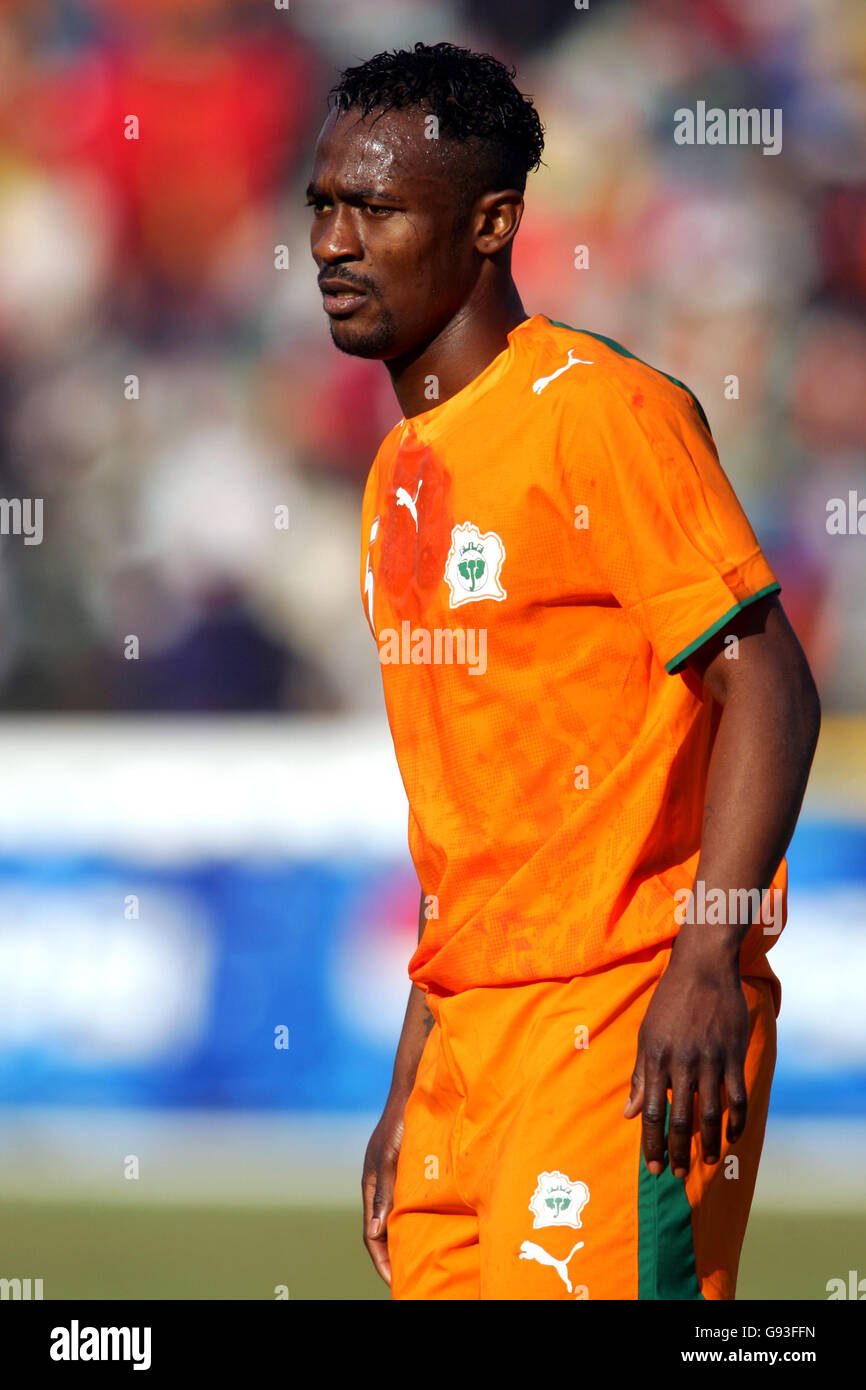 Football - coupe d'Afrique des Nations 2006 - Groupe A - Maroc / Côte d'Ivoire - Stade International du Caire.Didier Zokora, Côte d'Ivoire Banque D'Images