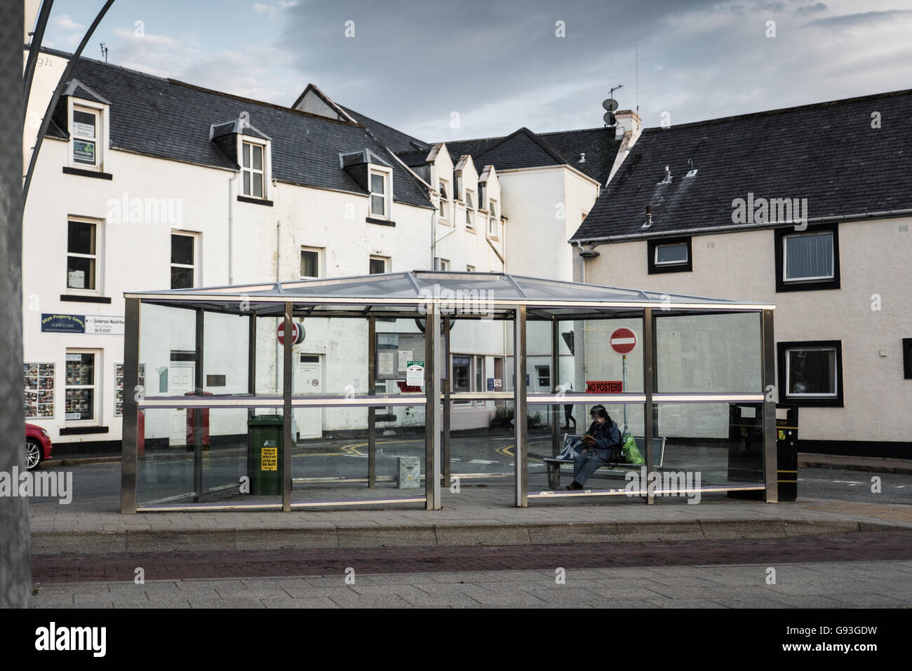 Arrêt de bus en île de Skye Banque D'Images