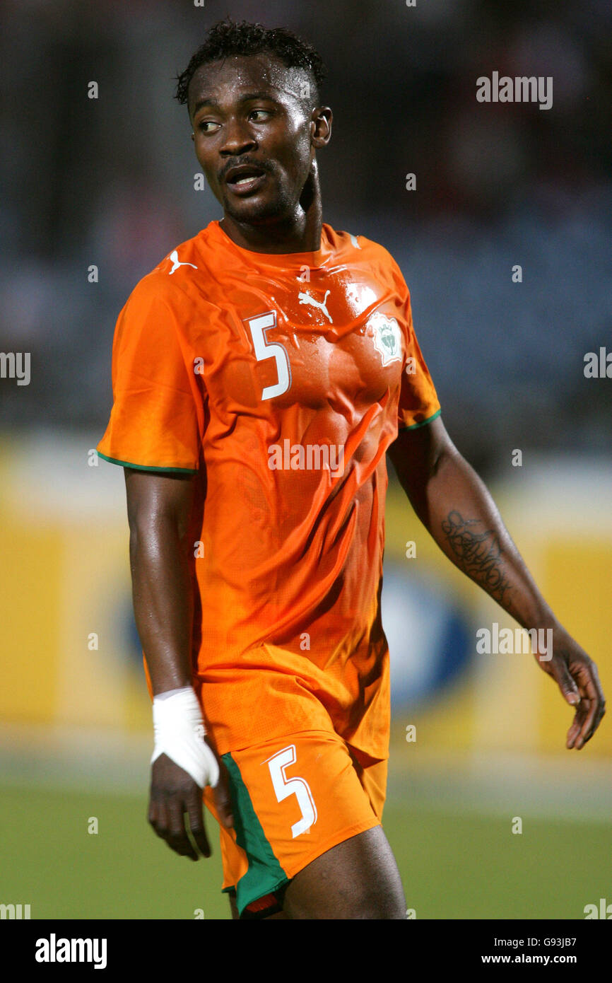 Football - coupe d'Afrique des Nations 2006 - Groupe A - Libye / Côte d'Ivoire - Stade International du Caire. Didier Zokora, Côte d'Ivoire Banque D'Images