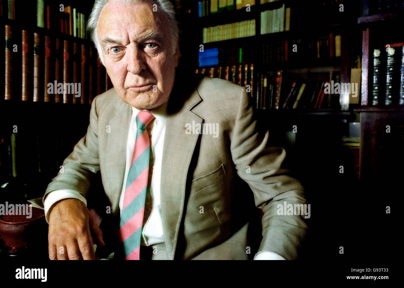 Portrait de l'acteur Donald Sinden dans le Garrick Club London. Banque D'Images