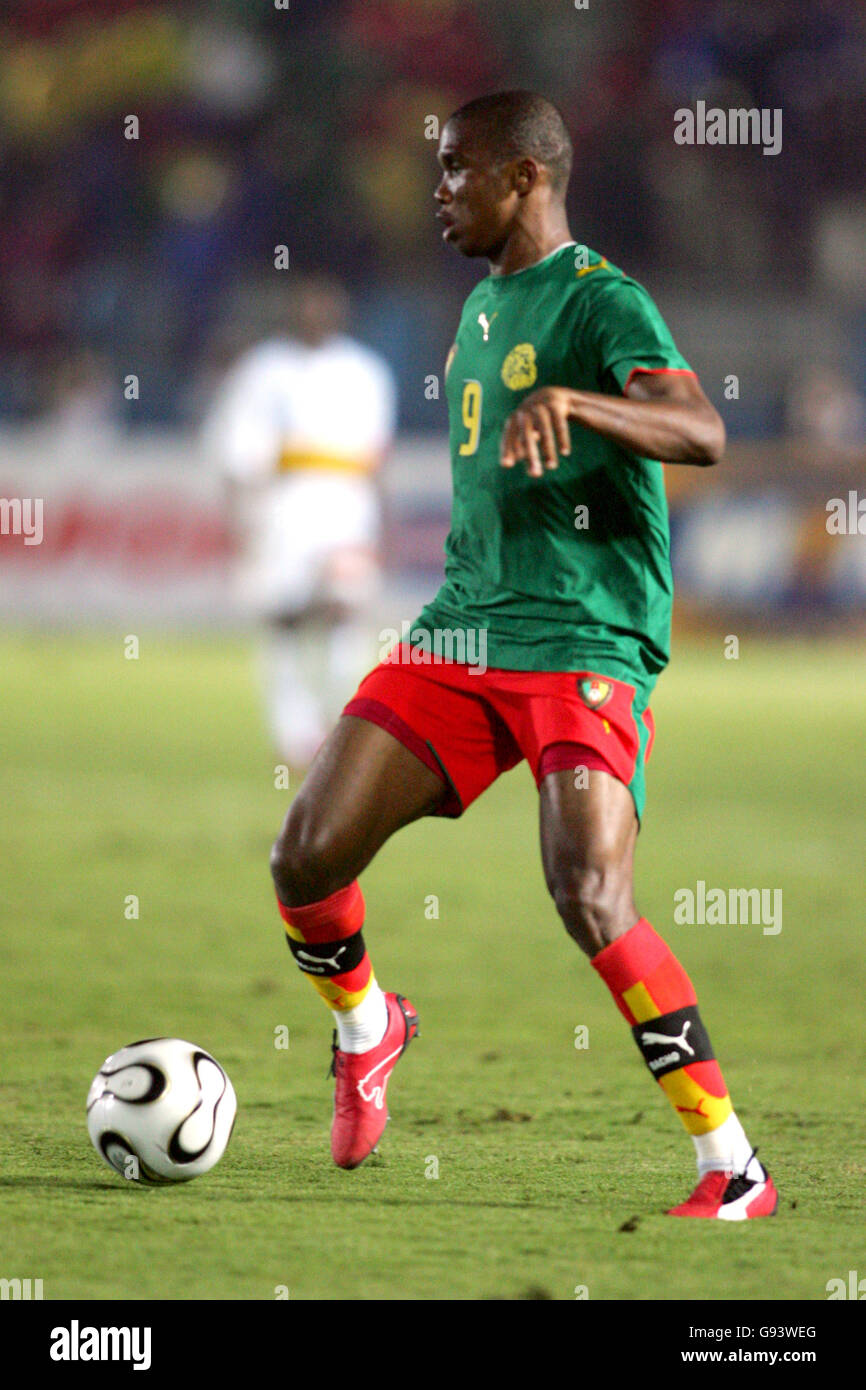 Football - coupe d'Afrique des Nations 2006 - Groupe B - Cameroun / Angola - Stade de l'Académie militaire. Samuel ETO'o, Cameroun Banque D'Images