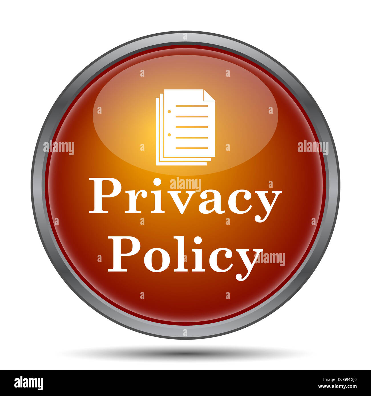 Politique de confidentialité l'icône. Bouton Internet sur fond blanc. Banque D'Images