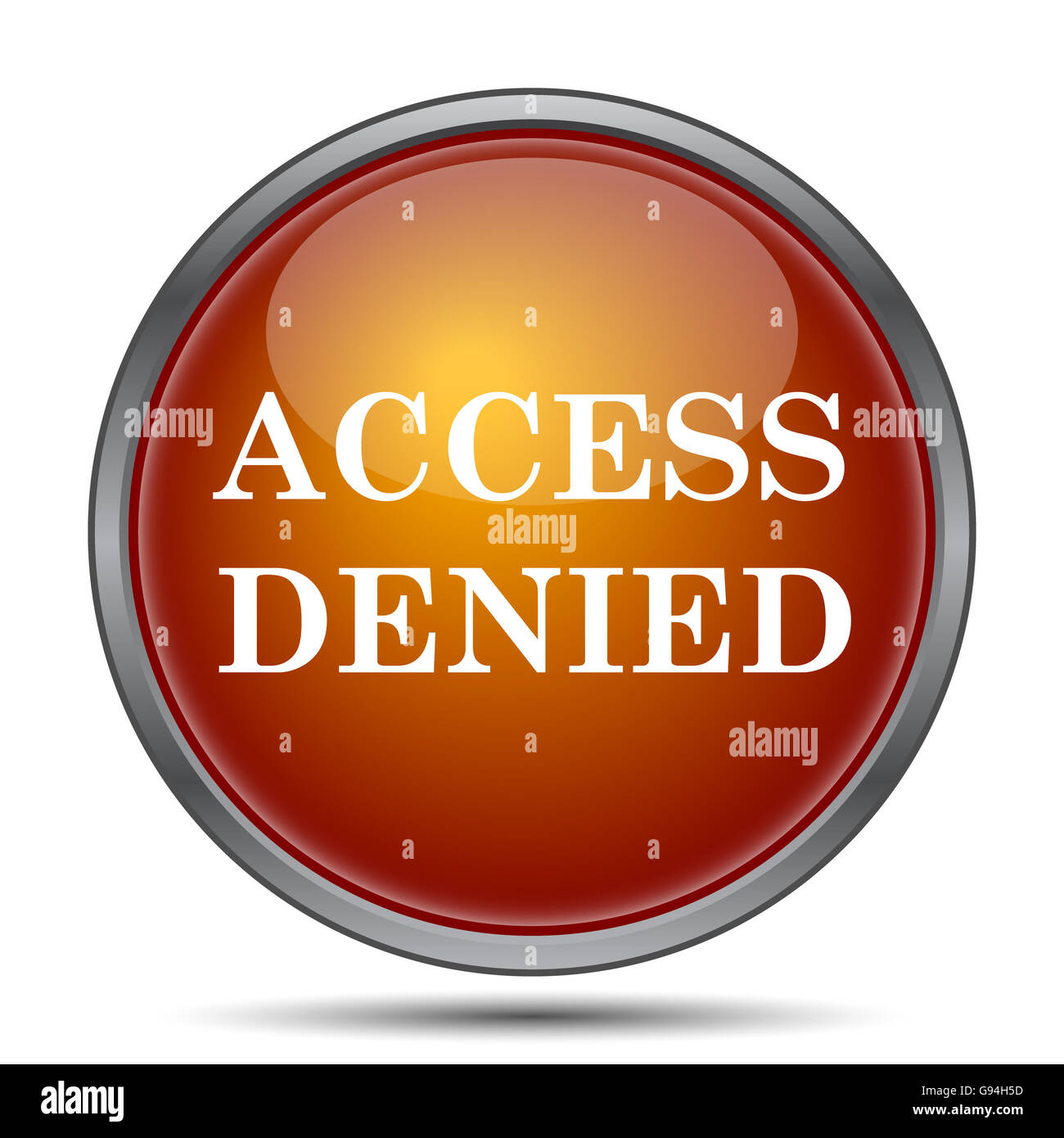 L'icône d'accès refusé. Bouton Internet sur fond blanc. Banque D'Images