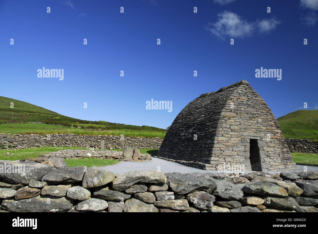 L'Oratoire Gallarus, Kilmalkedar, première église chrétienne, péninsule de Dingle, comté de Kerry, Irlande Banque D'Images