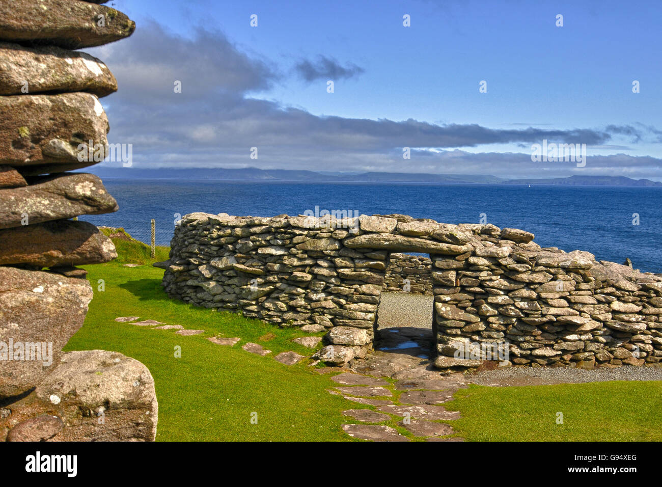 Fort Dunbeg, Slea Head, Fahan, Ventry, péninsule de Dingle, comté de Kerry, Irlande Banque D'Images