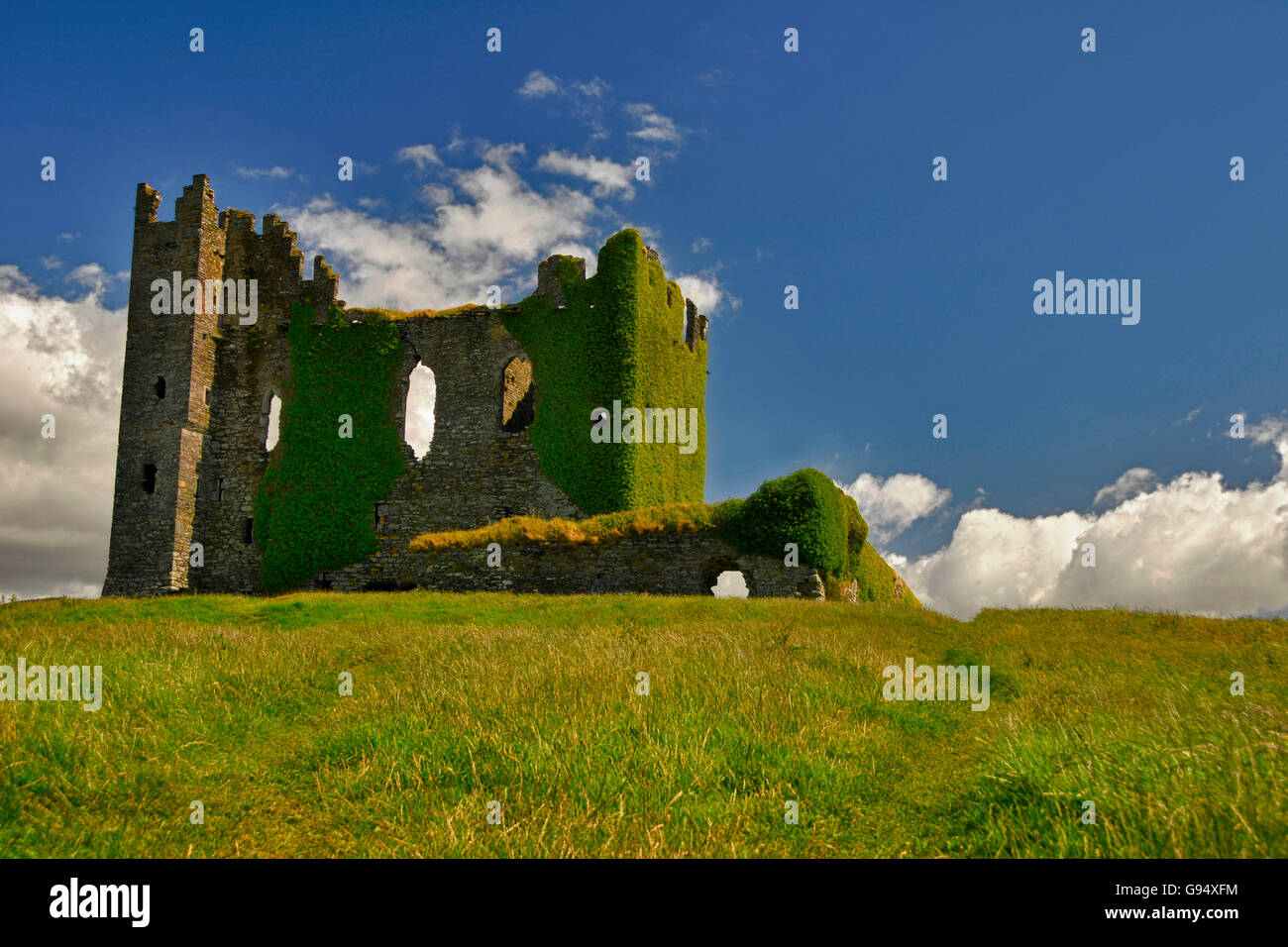 Ballycarbery Castle, près de Cahersiveen, Anneau du Kerry, Iveragh, comté de Kerry, Irlande Banque D'Images