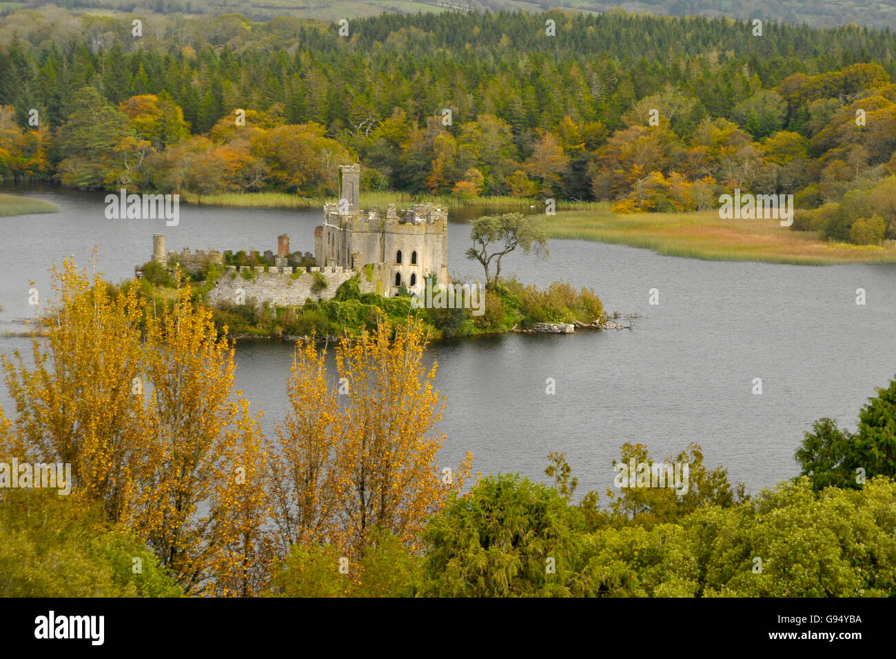 Castle Island, Lough Key, Boyle, comté de Roscommon, Irlande Banque D'Images