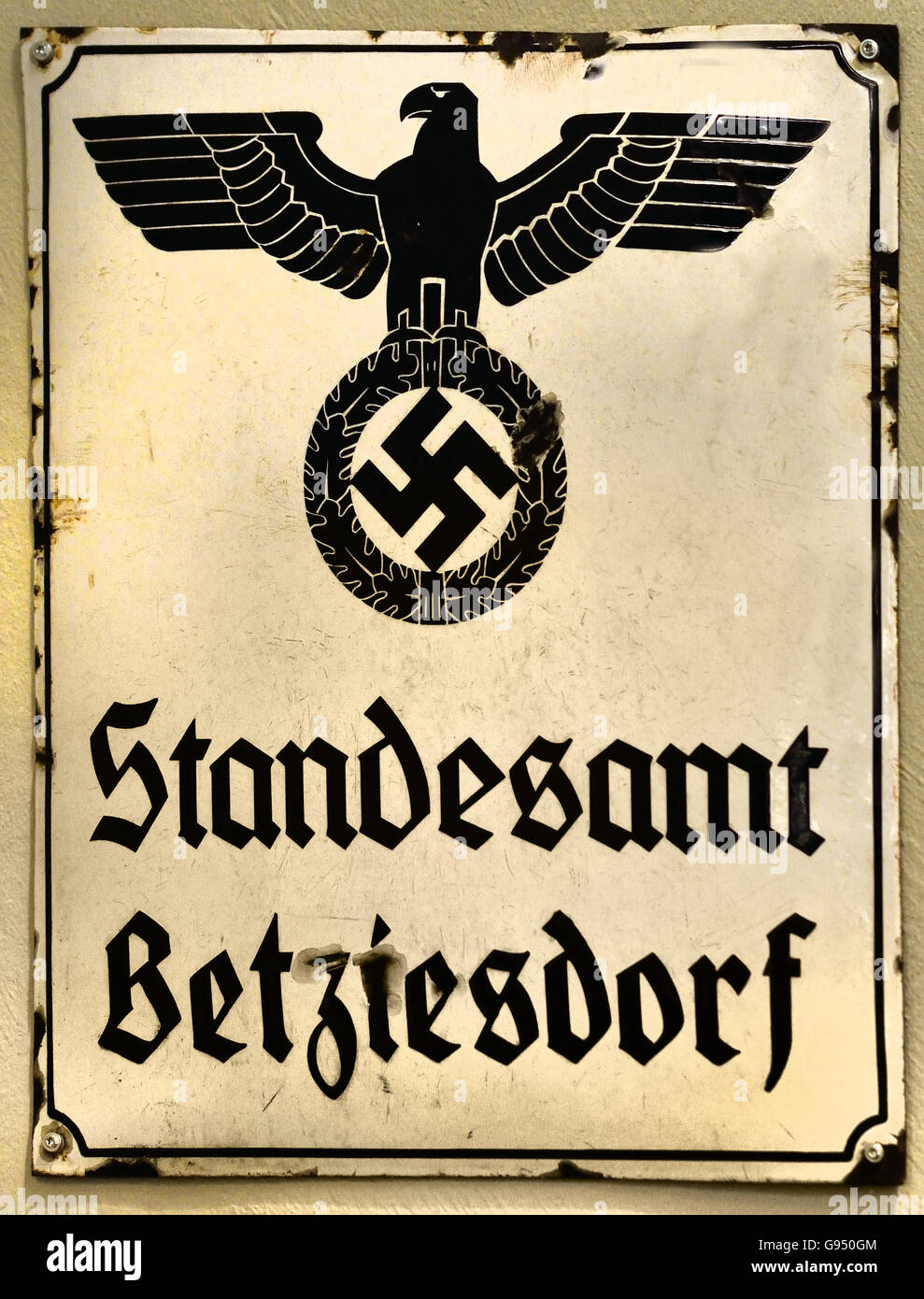 Bureau d'enregistrement - Betzdorf Standesamt signe Betzdorf Berlin Allemagne Nazi Swastika Banque D'Images