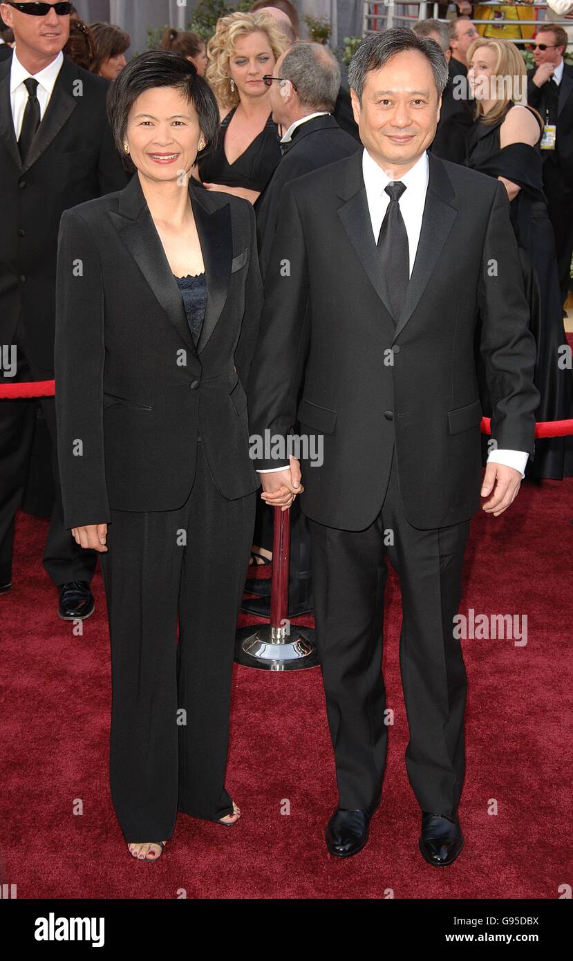 Academy Awards - Oscars - Kodak Theatre.Le directeur Ang Lee arrive sur le tapis rouge. Banque D'Images