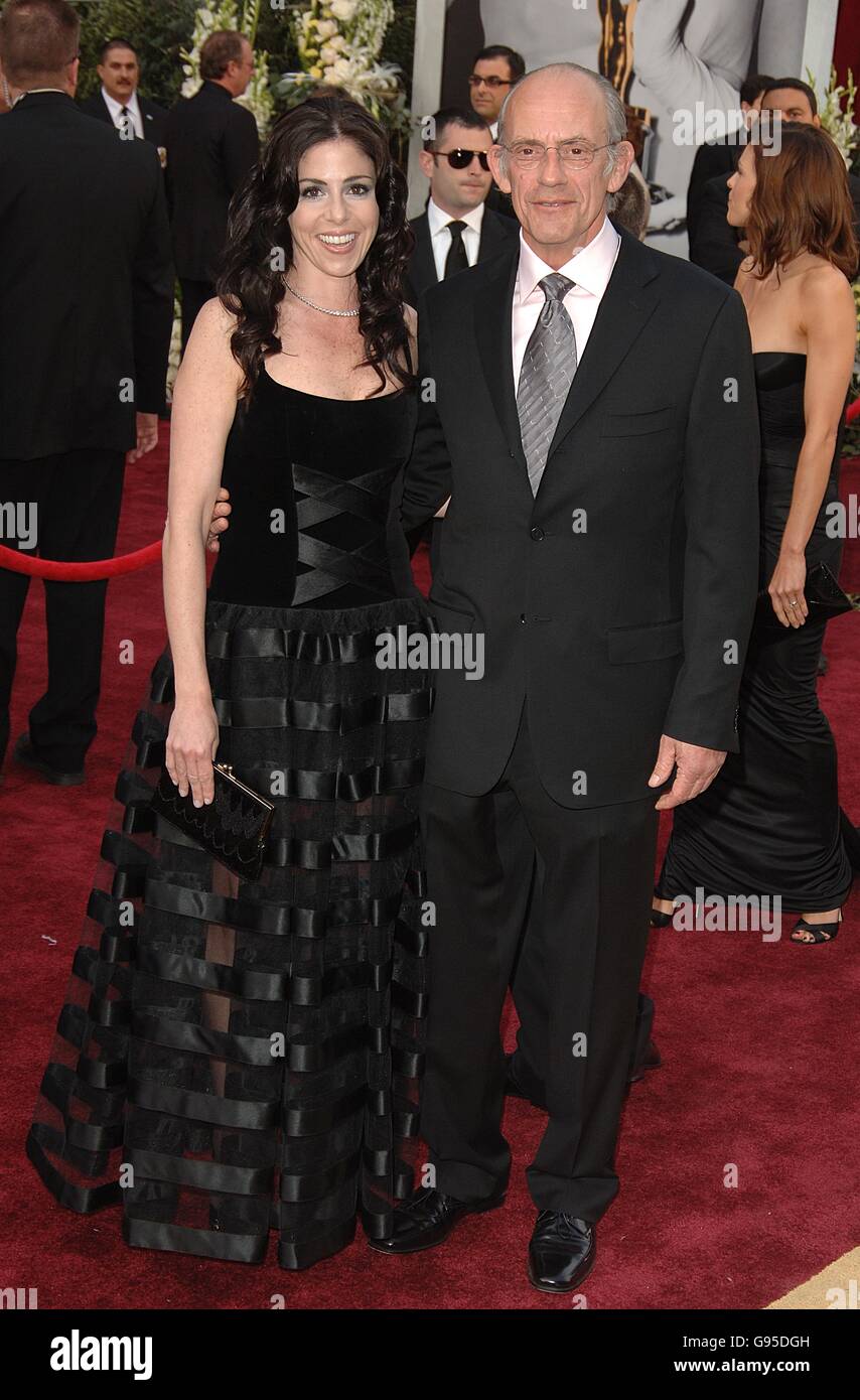 Academy Awards - Oscars - Kodak Theatre.Chistopher Lloyd et la femme Jane Walker Wood arrivent sur le tapis rouge. Banque D'Images