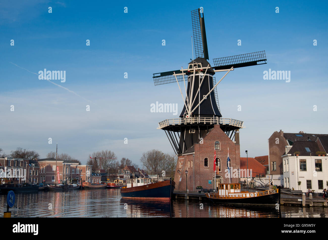 Moulin scene de Adriaan de Haarlem city en Pays-Bas Banque D'Images