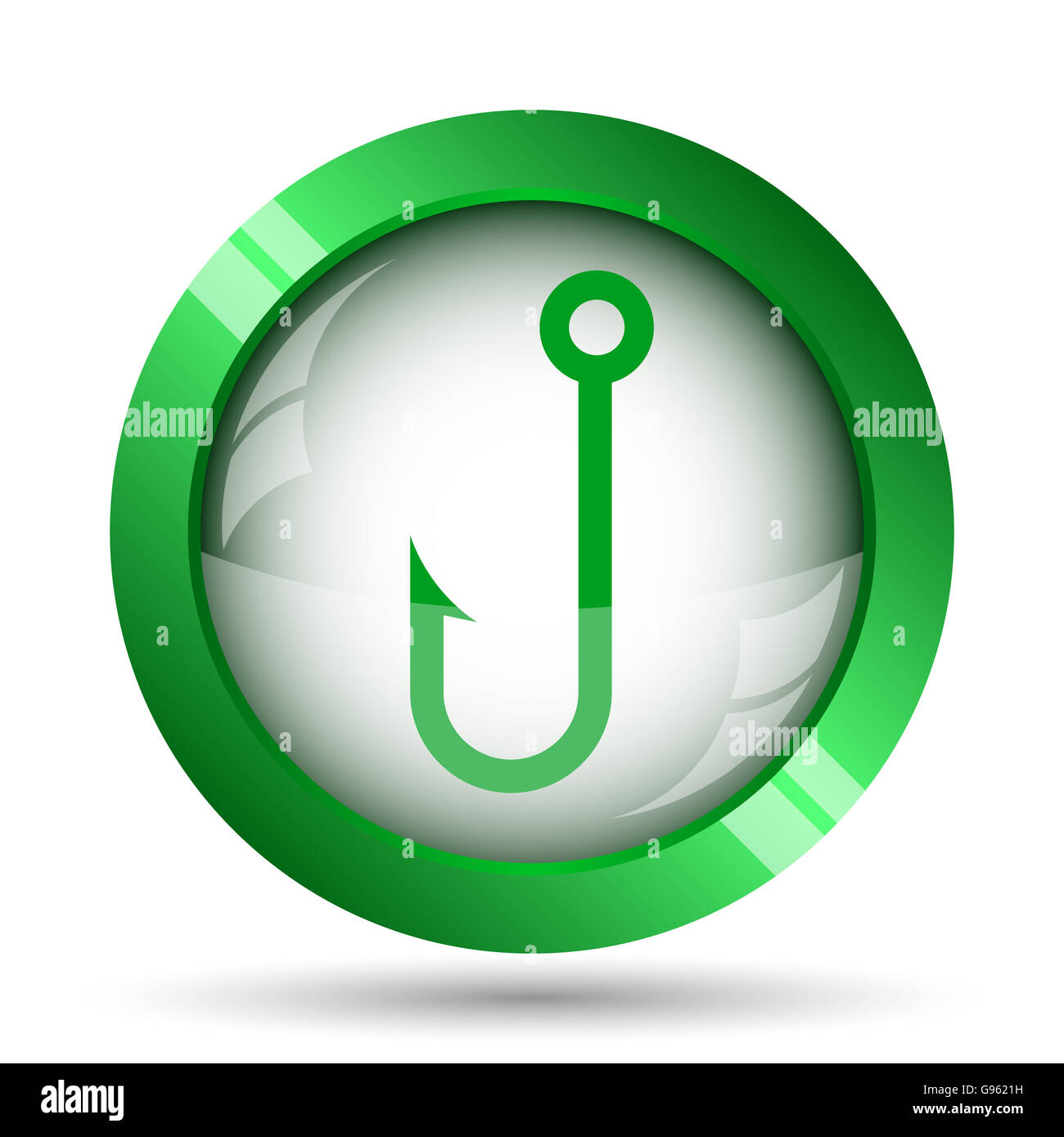 Icône de l'hameçon. Bouton Internet sur fond blanc. Banque D'Images