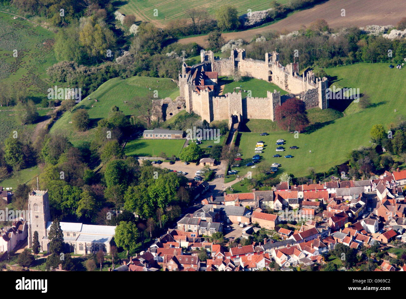 Vue aérienne de Framlingham Castle Banque D'Images