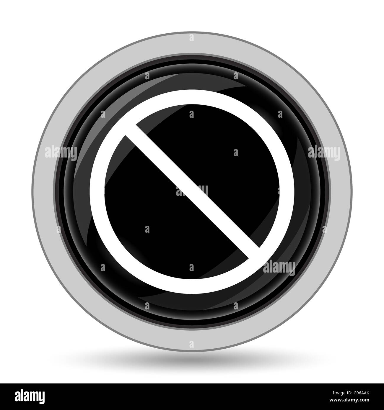 Icône de l'interdit. Bouton Internet sur fond blanc Photo Stock - Alamy