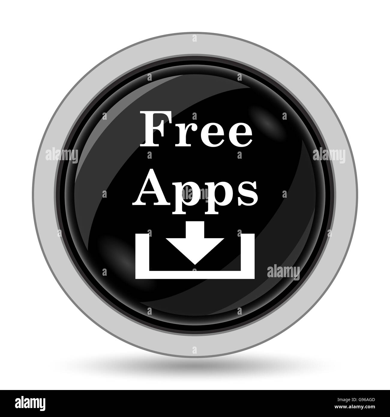 L'icône des applications gratuites. Bouton Internet sur fond blanc. Banque D'Images