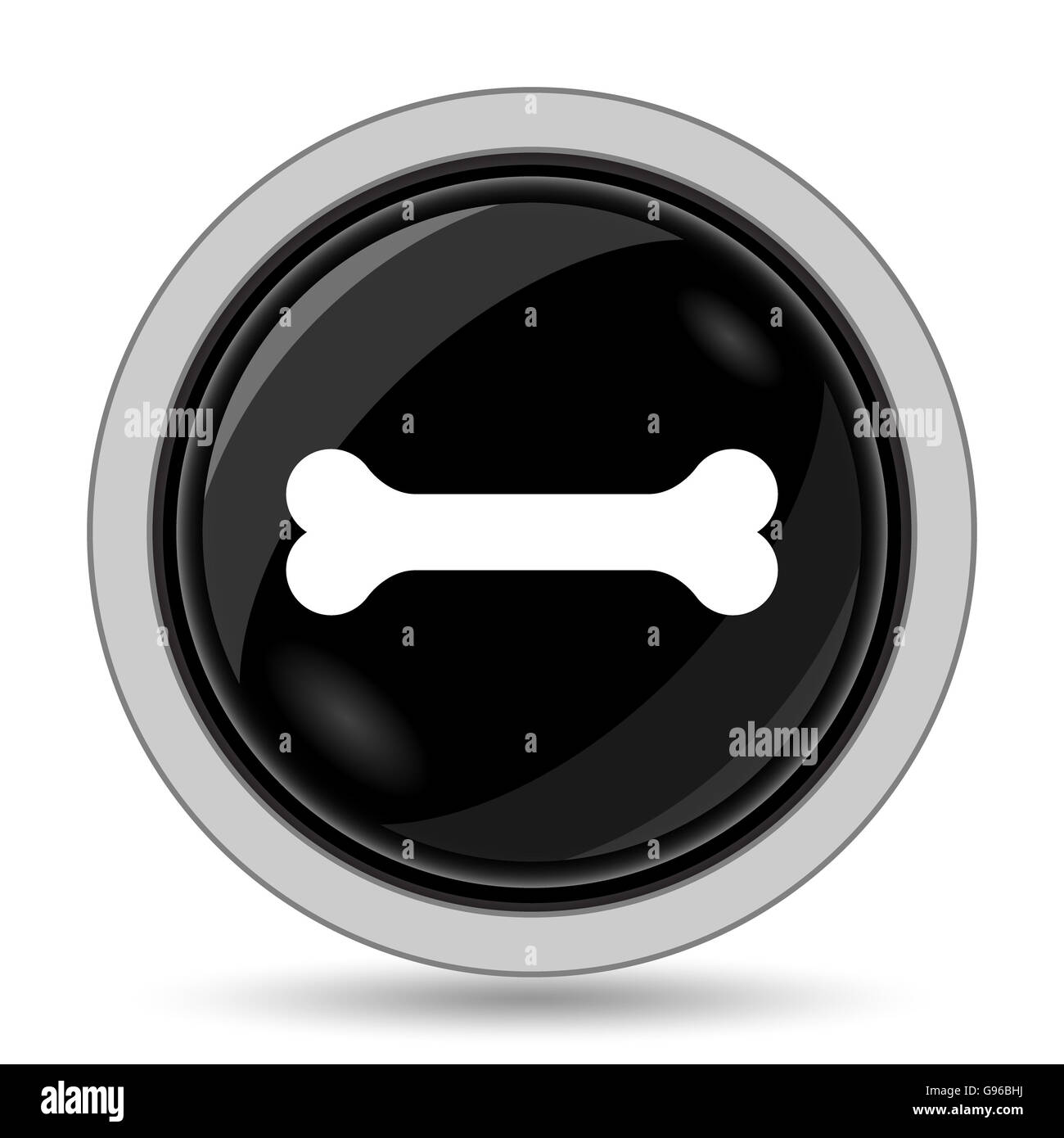 L'icône de l'os. Bouton Internet sur fond blanc. Banque D'Images