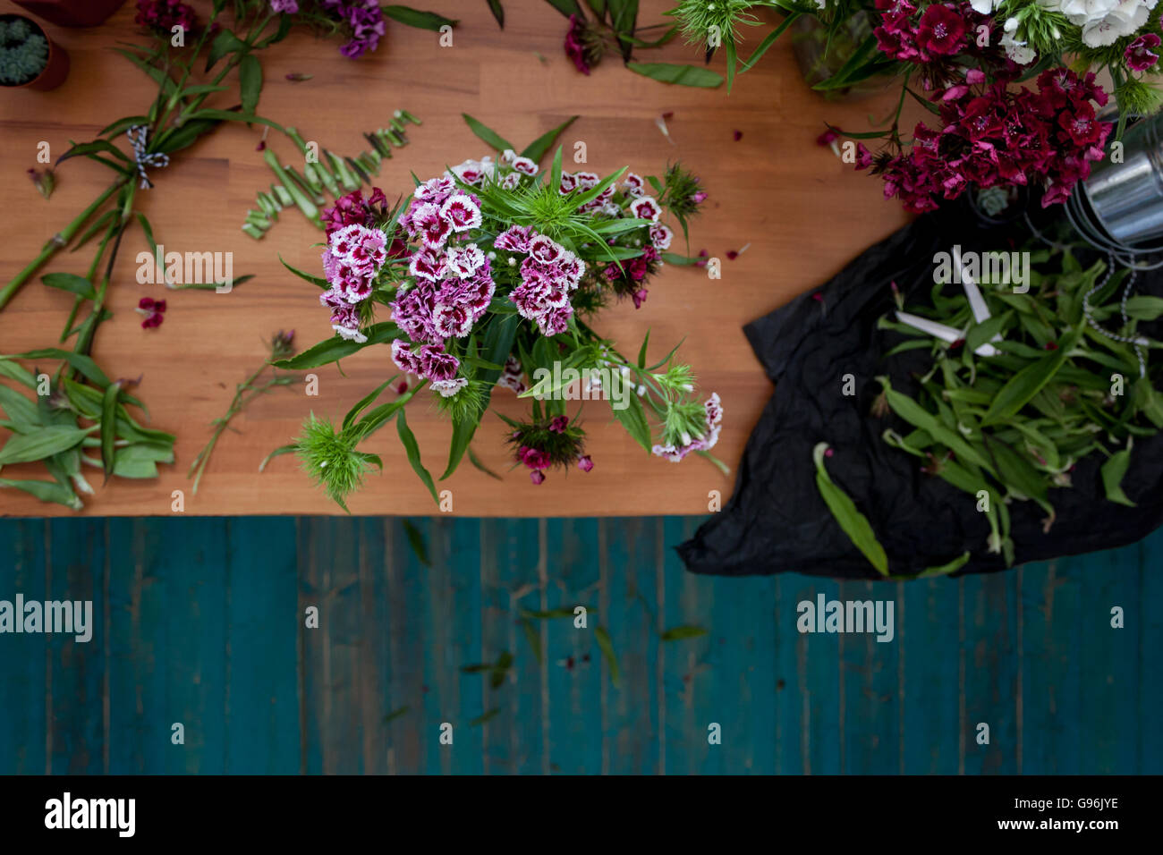 Image floristique de style de vie avec fleurs Sweet William, Country Life, pour le billet de blog, médias sociaux, Newsletter, Petites entreprises, médias imprimés Banque D'Images