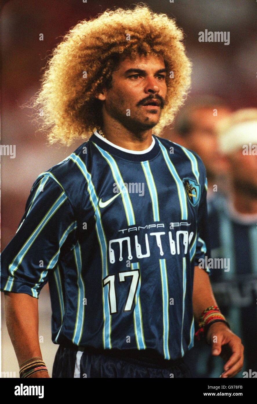 American Soccer - MLS - Tampa Bay mutiny / San Jose Clash.Carlos Valderrama, mutinerie de la baie de Tampa Banque D'Images